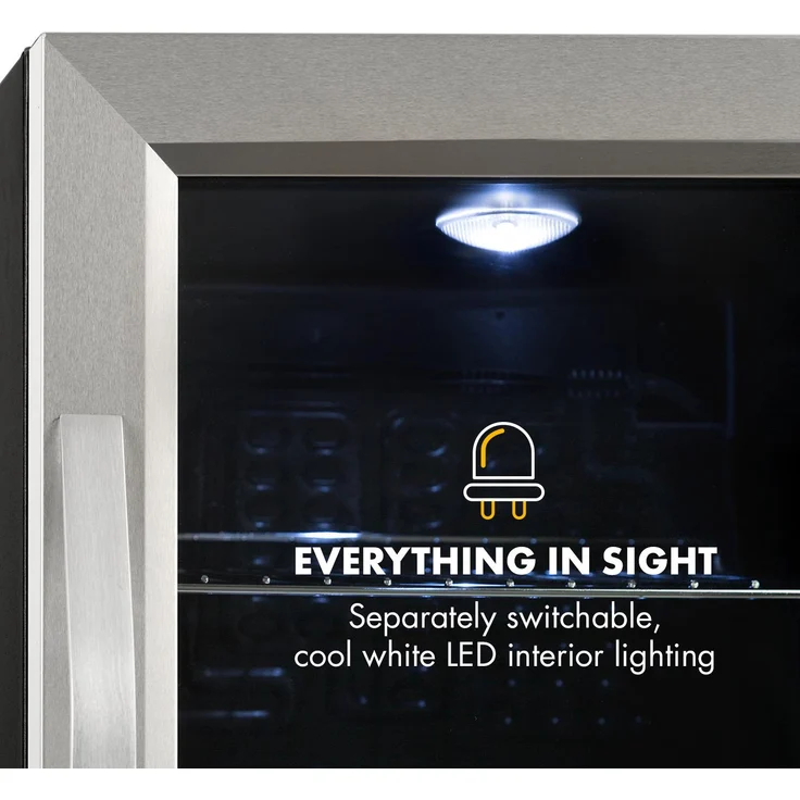 Klarstein Beersafe M Getränkekühlschrank, freistehend, mattschwarz, LED, 2 Metallroste, Glastür, Breite 40.5 cm – Bild 6