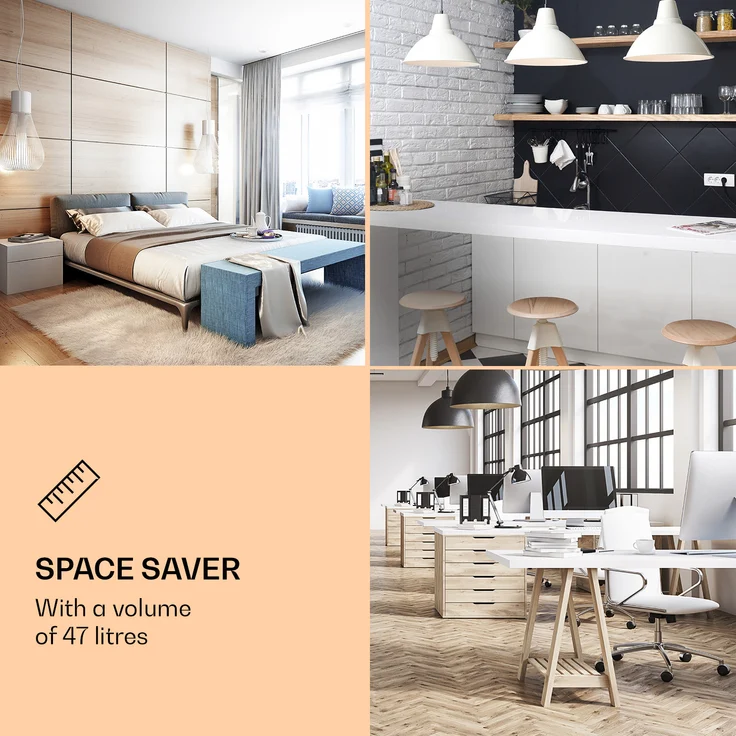 Klarstein Beersafe L Crystal White Getränkekühlschrank, LED 2 Metallroste Glastür weiß – Bild 2