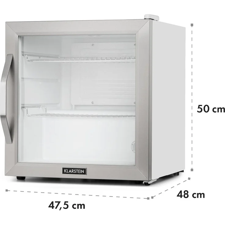 Klarstein Beersafe L Crystal White Getränkekühlschrank, LED 2 Metallroste Glastür weiß – Bild 9