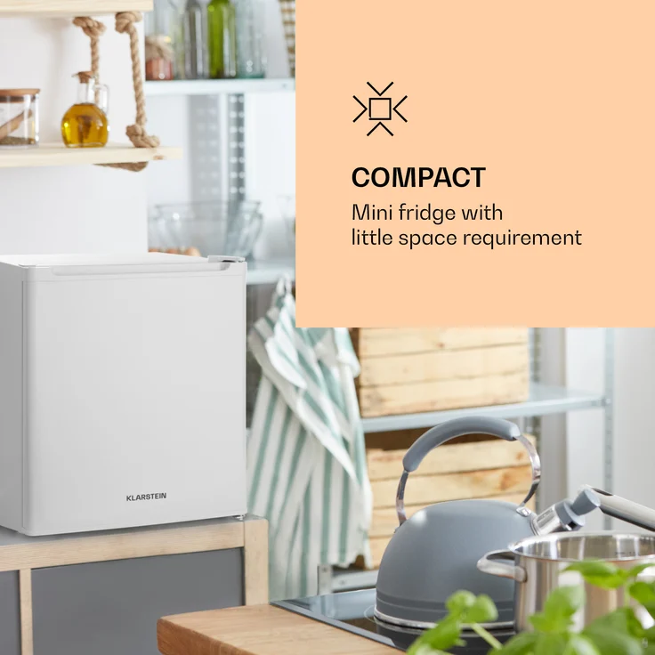 Klarstein Snoopy Eco Mini-Kühlschrank mit Gefrierfach 46 Liter 41dB weiß – Bild 2