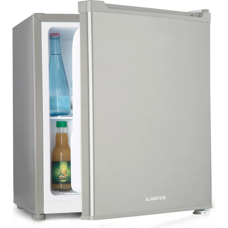 Klarstein Snoopy Eco Minikühlschrank, freistehend, silber, Breite 44 cm, Energieklasse E – Bild 1
