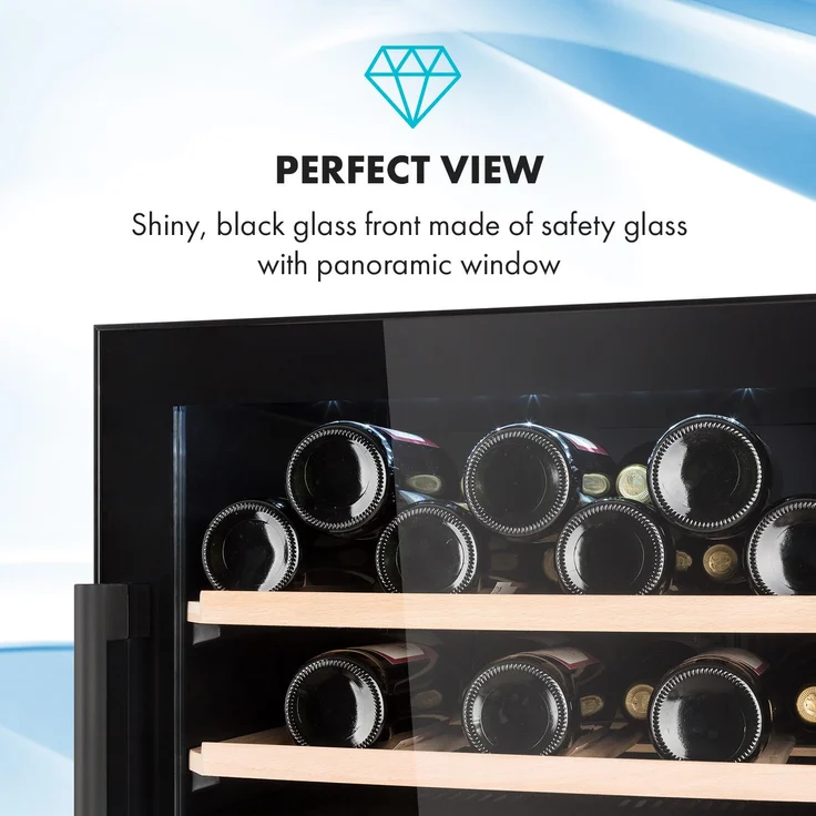 Klarstein Barossa 40D Weinkühlschrank, 2 Zonen, 135 L, 41 Flaschen, Glastür, Touch, LED, schwarz, Einbau – Bild 9