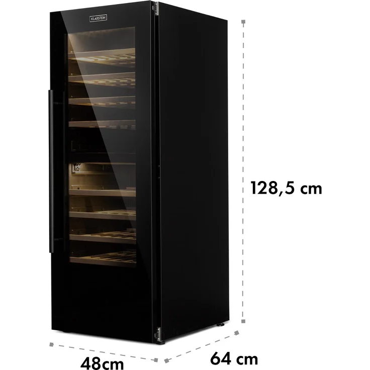 Klarstein Barossa 77 Duo Weinkühlschrank 2 Zonen 191 L 77 Fl. Touch LED schwarz – Bild 10