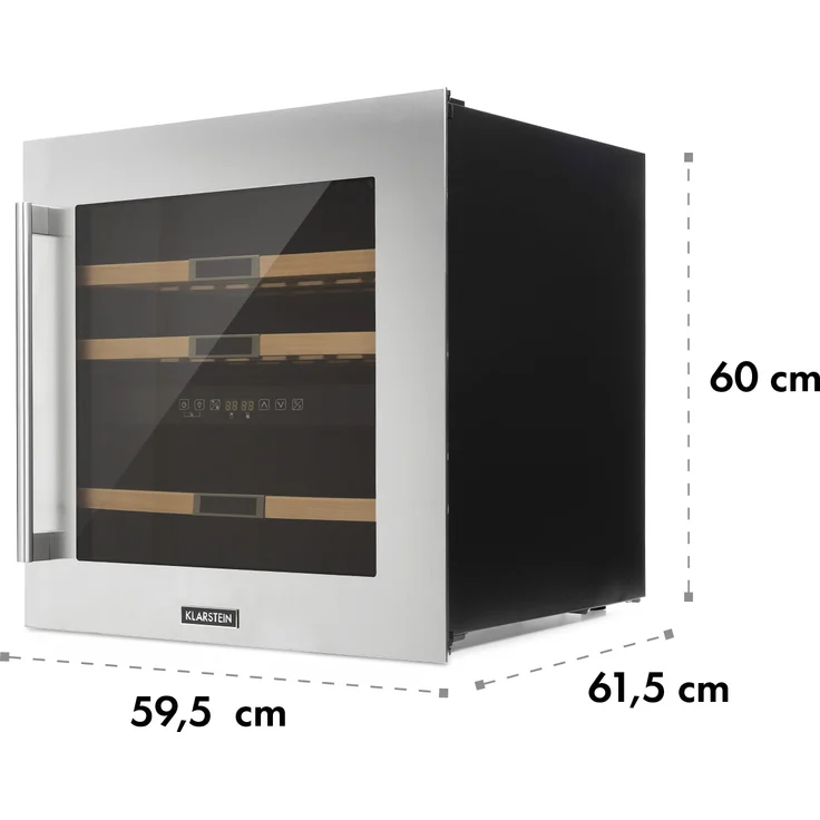 Klarstein Vinsider 36 Weinkühlschrank 2 Kühlzonen 5-22°C 94l Edelstahl, Einbau – Bild 8