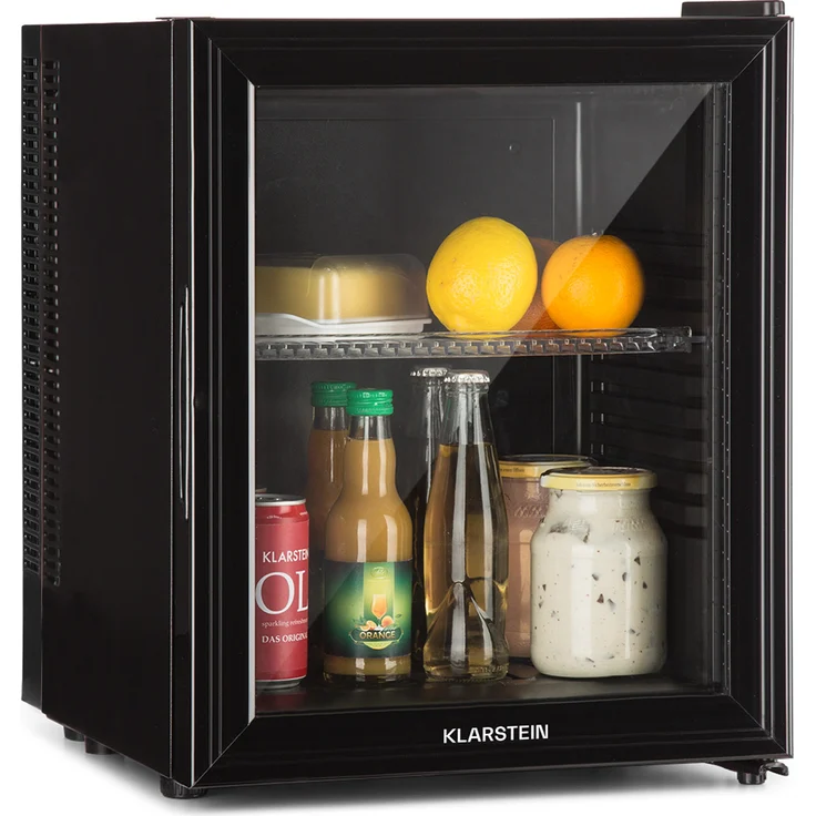 Klarstein Brooklyn Kühlschrank, freistehend, schwarz, LED, Glastür, Energieklasse E – Bild 1