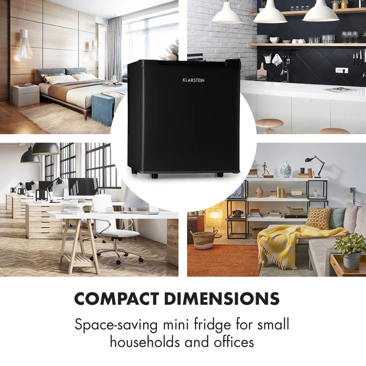 Klarstein Silent Cool Kühlschrank, freistehend, schwarz, Arctic-Fox Cooling, Breite 42 cm – Bild 2