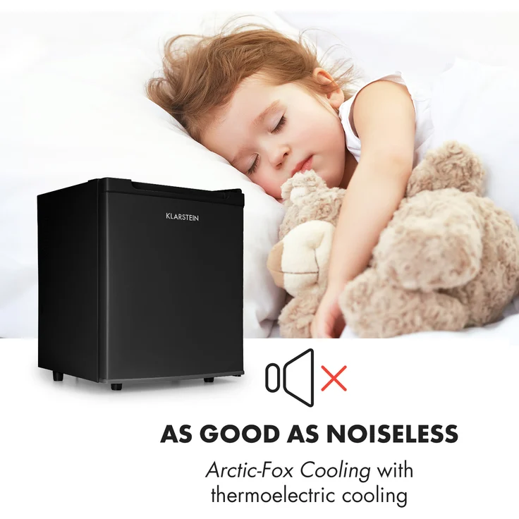 Klarstein Silent Cool Kühlschrank, freistehend, schwarz, Arctic-Fox Cooling, Breite 42 cm – Bild 3