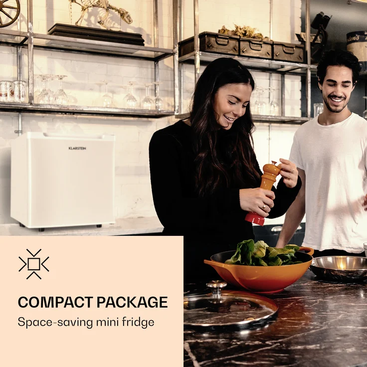 Klarstein Silent Cool Minikühlschrank, freistehend, weiß, Arctic-Fox Cooling, Energieklasse G – Bild 2