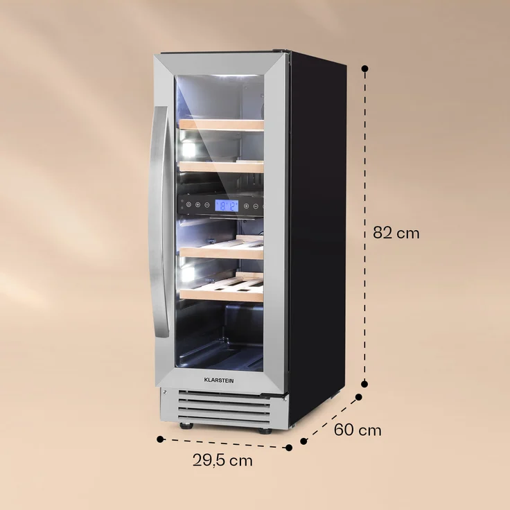 Klarstein Vinovilla Duo17 Zweizonen-Weinkühlschrank 53l 17 Fl. 3-Farben Glastür, Einbau – Bild 7