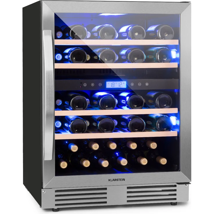 Klarstein Vinovilla Duo 43 Zweizonen-Weinkühlschrank 129l 43 Fl. 3-Farben Glastür, Einbau – Bild 1