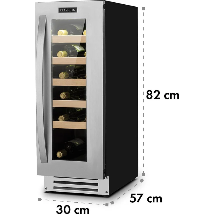 Klarstein VinovillaSmart Weinkühlschrank 50l - 20 Flaschen Glastür Edelstahl, Einbau – Bild 9