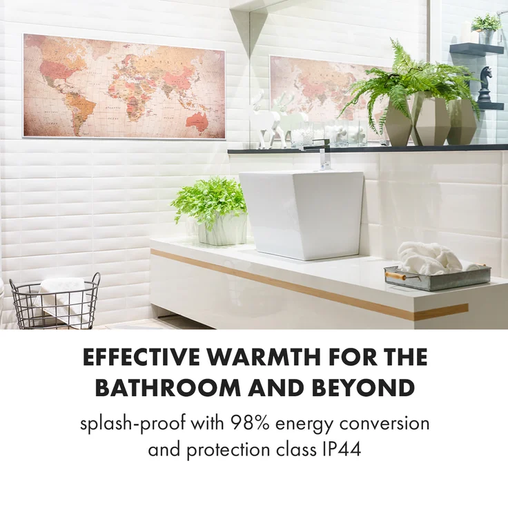 Klarstein Wonderwall Air Art Smart Infrarotheizung 120x60cm 700W Wandinstallation App-Steuerung Weltkarte, Infrarotheizung – Bild 6