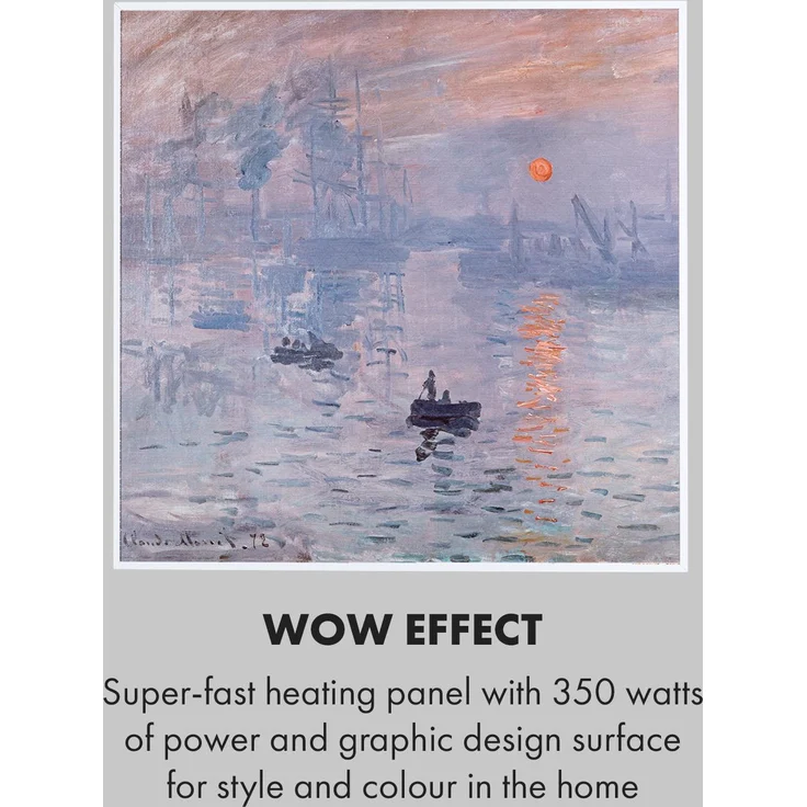 Klarstein Wonderwall Air Art Smart Infrarotheizung 60x60cm 350W Wandinstallation App-Steuerung Sonnenaufgang, Infrarotheizung – Bild 5