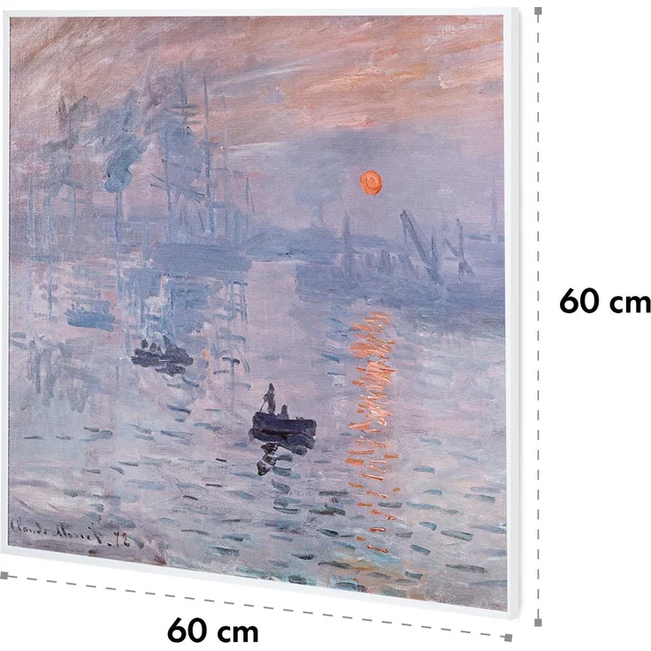Klarstein Wonderwall Air Art Smart Infrarotheizung 60x60cm 350W Wandinstallation App-Steuerung Sonnenaufgang, Infrarotheizung – Bild 1