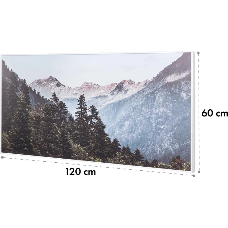 Klarstein Wonderwall Air Art Smart Infrarotheizung 120x60cm 700W Wandinstallation App-Steuerung Berge, Infrarotheizung – Bild 9