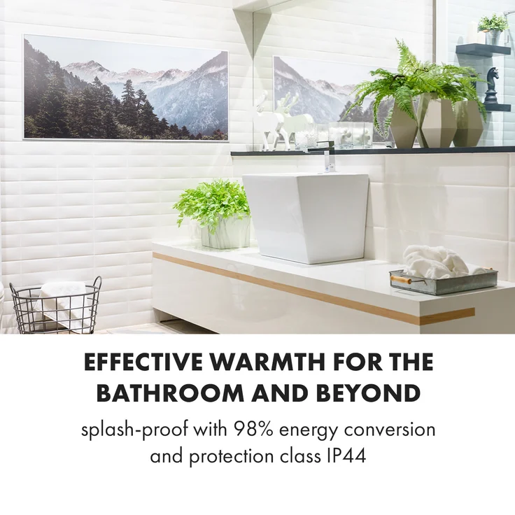 Klarstein Wonderwall Air Art Smart Infrarotheizung 120x60cm 700W Wandinstallation App-Steuerung Berge, Infrarotheizung – Bild 6