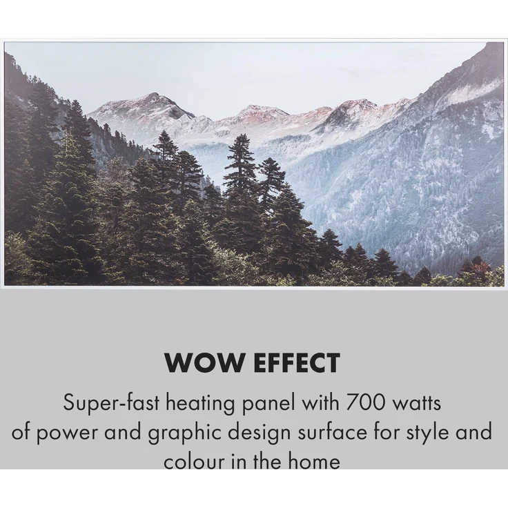 Klarstein Wonderwall Air Art Smart Infrarotheizung 120x60cm 700W Wandinstallation App-Steuerung Berge, Infrarotheizung – Bild 5