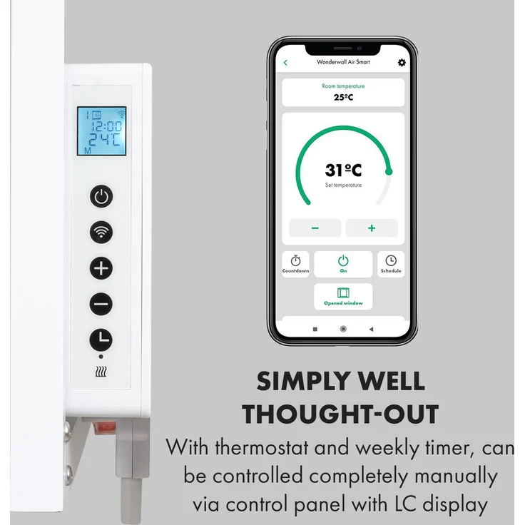 Klarstein Wonderwall Air Art Smart Infrarotheizung 120x60cm 700W Wandinstallation App-Steuerung Berge, Infrarotheizung – Bild 7