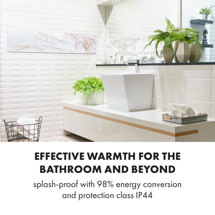 Klarstein Wonderwall Air Art Smart Infrarotheizung 60x60cm 350W Wandinstallation App-Steuerung Marmor II, Infrarotheizung – Bild 6