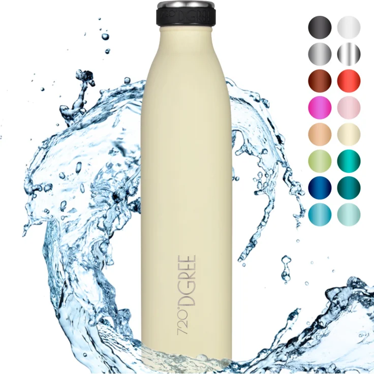 720°DGREE Trinkflasche Edelstahl Doppelwandig 750ml Isolierflasche milkyBottle soft cream matt – Bild 1