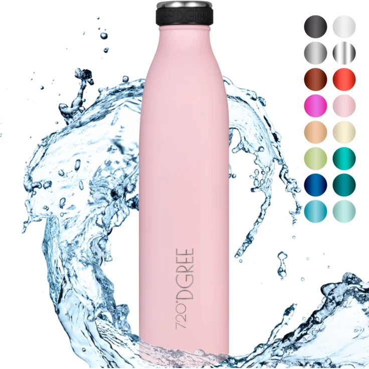 720°DGREE Trinkflasche Edelstahl Doppelwandig 750ml Isolierflasche milkyBottle rosa matt – Bild 1