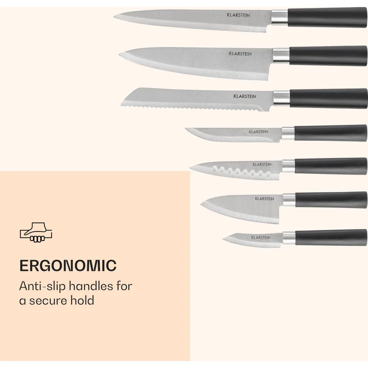 Kitano Plus Messer-Set 9 tlg. Holzblock Bambus-Schneidebrett weiß – Bild 6