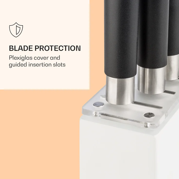 Kitano Plus Messer-Set 9 tlg. Holzblock Bambus-Schneidebrett weiß – Bild 7