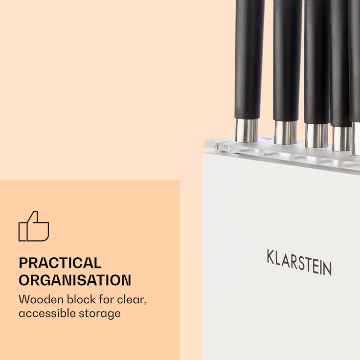 Kitano Plus Messer-Set 9 tlg. Holzblock Bambus-Schneidebrett weiß – Bild 5