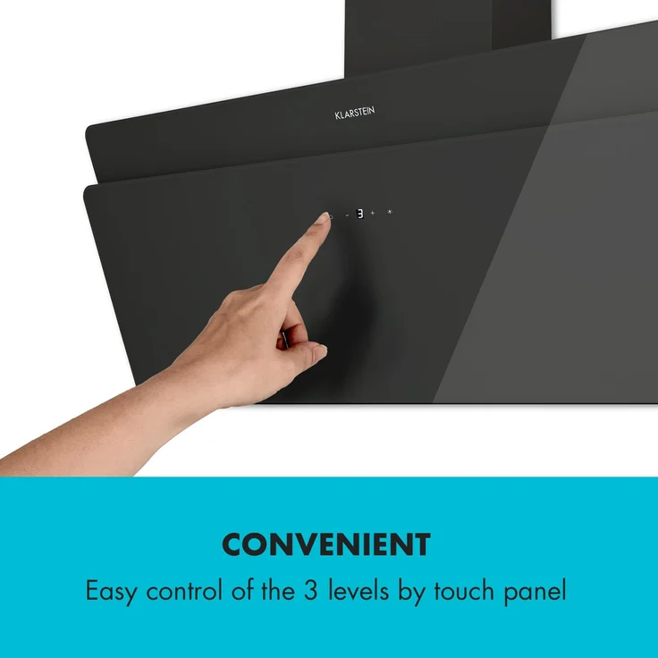 Klarstein Aurica 90, Motorhaube, Kamin abgewinkelt, Breite: 90 cm, Tiefe: 33 cm, Absaugung und Rückführung (mit zusätzlichem Rückführungsset), Schwarz – Bild 9