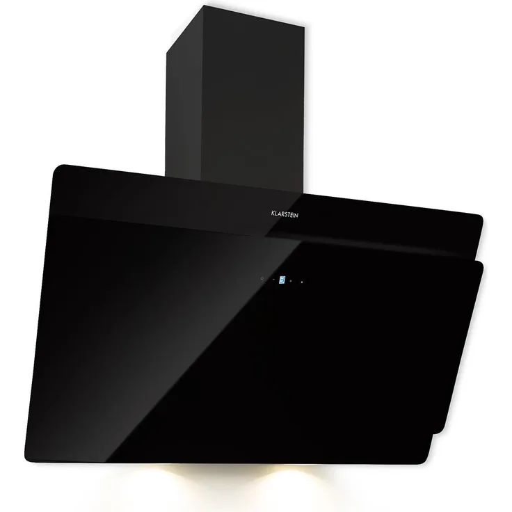 Klarstein Aurica 90, Motorhaube, Kamin abgewinkelt, Breite: 90 cm, Tiefe: 33 cm, Absaugung und Rückführung (mit zusätzlichem Rückführungsset), Schwarz