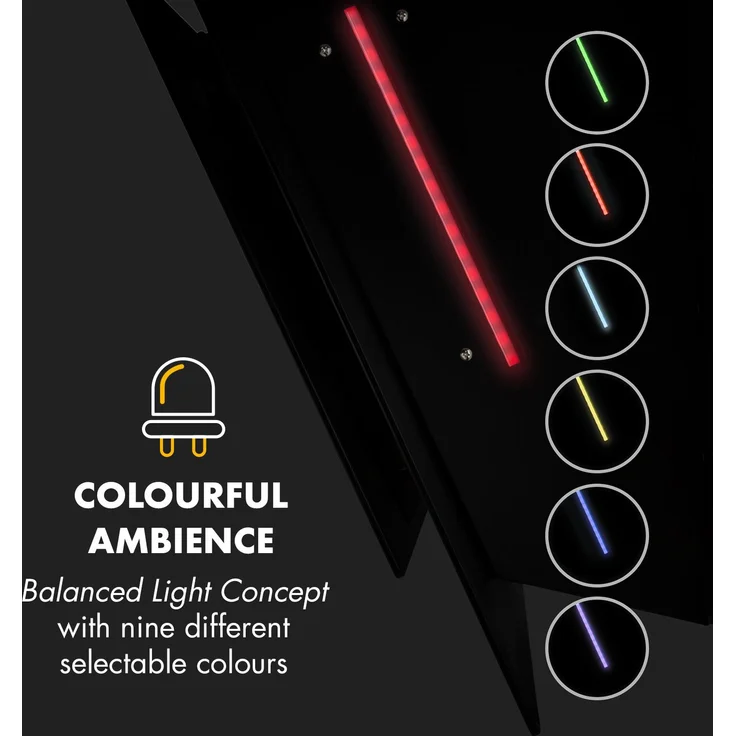 Klarstein Mirage 90 Dunstabzugshaube Touch-Panel RGB-Ambiente-Licht – Bild 6