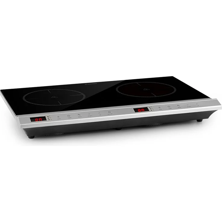 Klarstein MisterCook Duo Kochplatte Infrarot 3000W 90-650°C Abschalttimer silber – Bild 1
