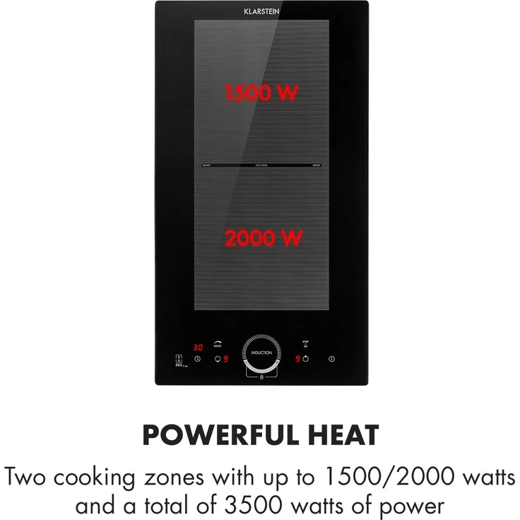 Klarstein Delicatessa Slim Domino Induktionskochfeld 3500W Timer schwarz – Bild 4