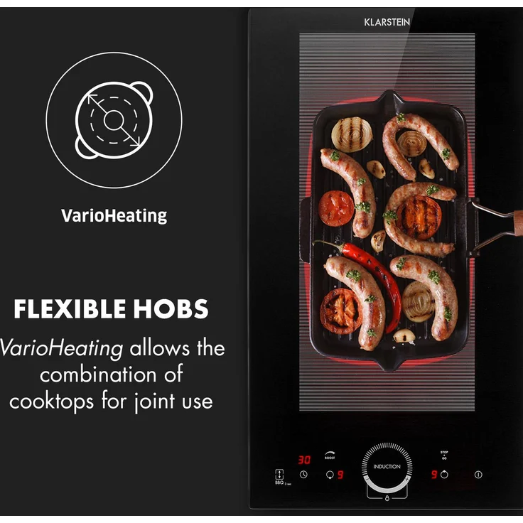 Klarstein Delicatessa Slim Domino Induktionskochfeld 3500W Timer schwarz – Bild 3