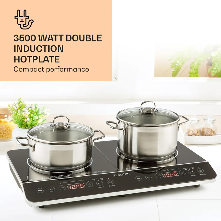 Klarstein VariCook Slim Doppel-Induktionskochplatte 3500 W Timer 240° C Touch 3500 W – Bild 3