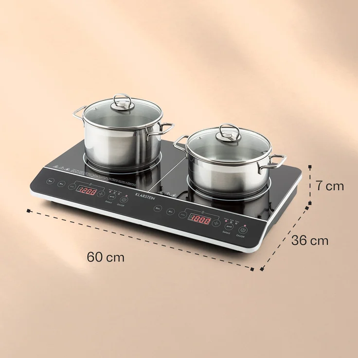 Klarstein VariCook Slim Doppel-Induktionskochplatte 3500 W Timer 240° C Touch 3500 W – Bild 6