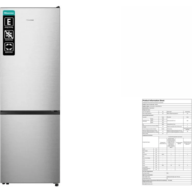 Hisense RB372N4AC2 E Kühl-Gefrierkombination, freistehend, silber, LED, Breite 59.5 cm – Bild 14