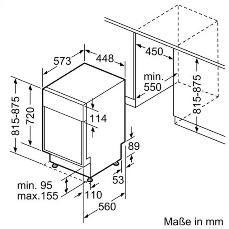 Bosch SPS4HMI61E, Geschirrspüler, E, Geräuschemissionsklasse B, Geräuschemissionen 44 Dezibel – Bild 8