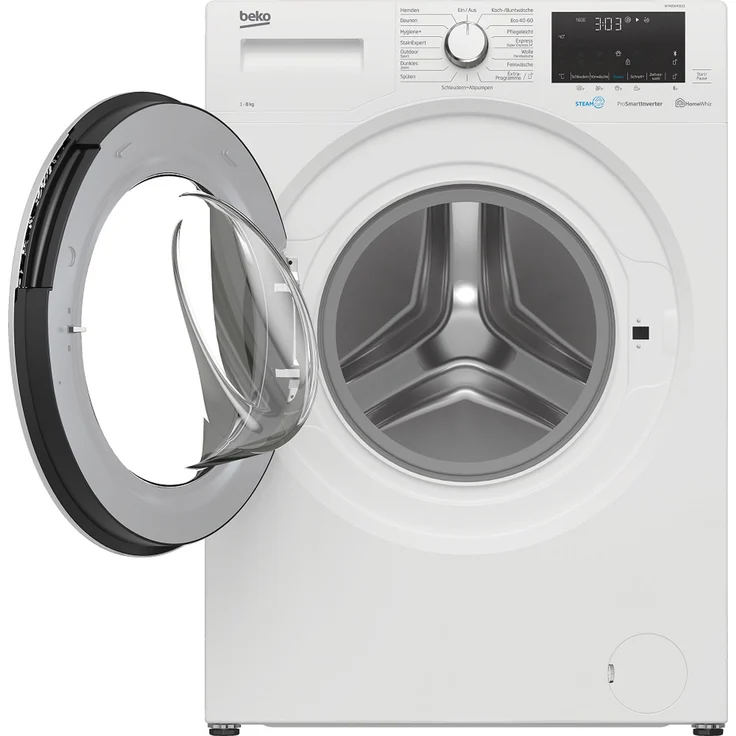 Beko WYA81643LE1, Frontlader-Waschmaschine, C, Fassungsvermögen 8 kg, Standgerät, Wollprogramm, Überlaufschutz – Bild 10