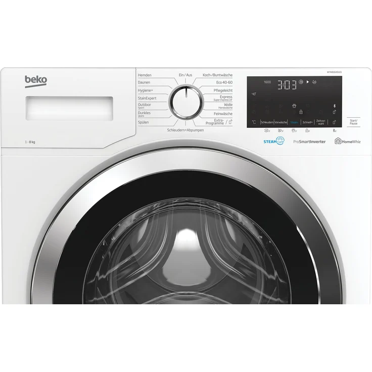 Beko WYA81643LE1, Frontlader-Waschmaschine, C, Fassungsvermögen 8 kg, Standgerät, Wollprogramm, Überlaufschutz – Bild 11