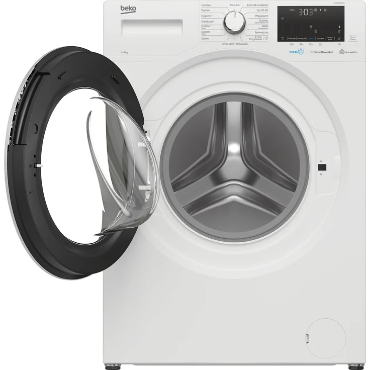 Beko WYA81643LE1, Frontlader-Waschmaschine, C, Fassungsvermögen 8 kg, Standgerät, Wollprogramm, Überlaufschutz – Bild 15