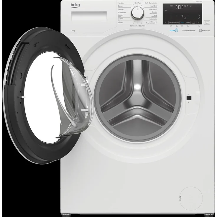 Beko WYA81643LE1, Frontlader-Waschmaschine, C, Fassungsvermögen 8 kg, Standgerät, Wollprogramm, Überlaufschutz – Bild 8
