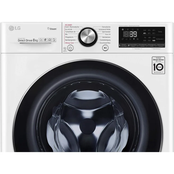 LG F4WV908P2E, Frontlader-Waschmaschine, C, Fassungsvermögen 8 kg, Standgerät, Breite 60 cm, Mengenautomatik, Restlaufzeitanzeige – Bild 3