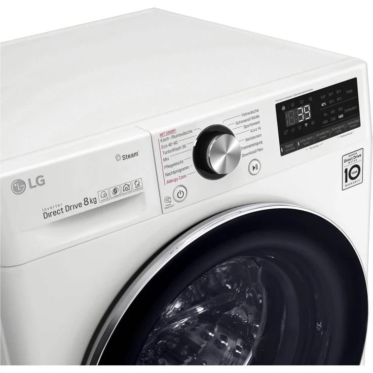 LG F4WV908P2E, Frontlader-Waschmaschine, C, Fassungsvermögen 8 kg, Standgerät, Breite 60 cm, Mengenautomatik, Restlaufzeitanzeige – Bild 5