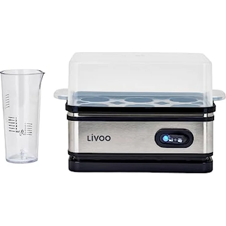 Livoo DOC290, Eierkocher für 6 Eier mit Edelstahl-Heizplatte und Warmhaltefunktion, 400 Watt
