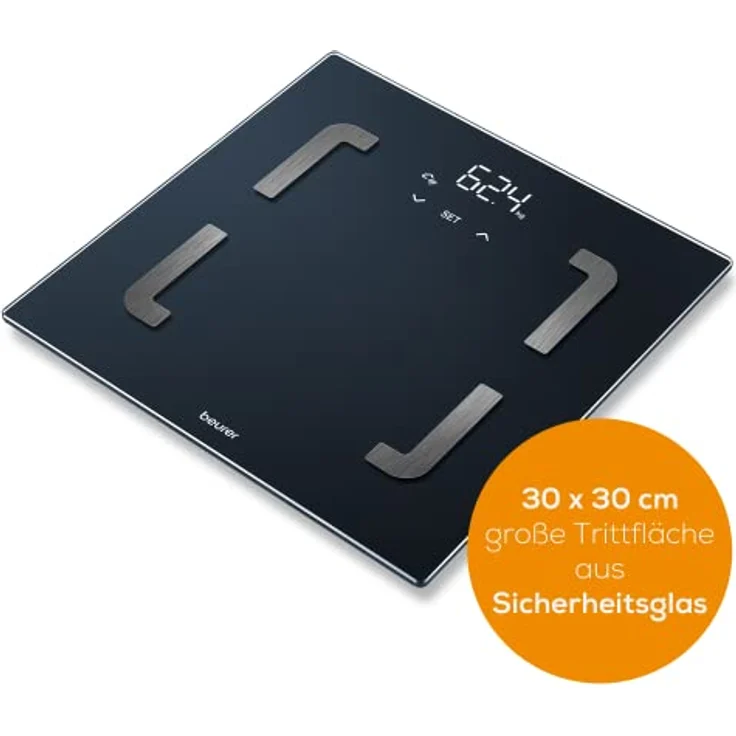 Beurer BF 880 Diagnosewaage mit WIFI und Bluetooth, digitale Körperwaage mit App, Ermittlung und Analyse der Körperwerte, Messung von Körperfett und Muskelanteil, 180 kg Tragkraft – Bild 5