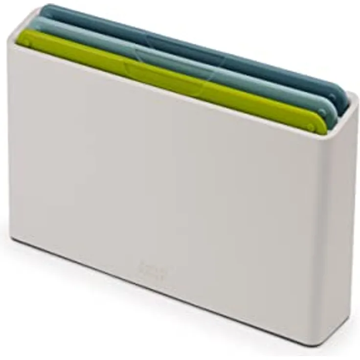 Joseph Joseph Duo 3-teiliges, farbcodiertes Schneidebrett-Set mit schlankem Etui für eine organisierte Aufbewahrung, Opal