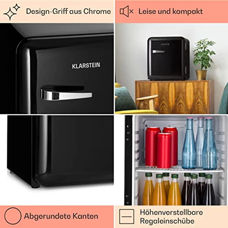 Klarstein Minikühlschrank, Skincare Fridge, Vintage Design, 48L, 0-10°C – Bild 4