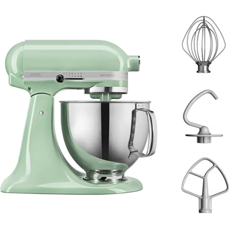 KitchenAid 5KSM125EPP, Küchenmaschine mit 300 Watt Leistung, 10 Geschwindigkeitsstufen, 4,8 Liter Edelstahl-Schüssel, Pistache-Grün – Bild 4