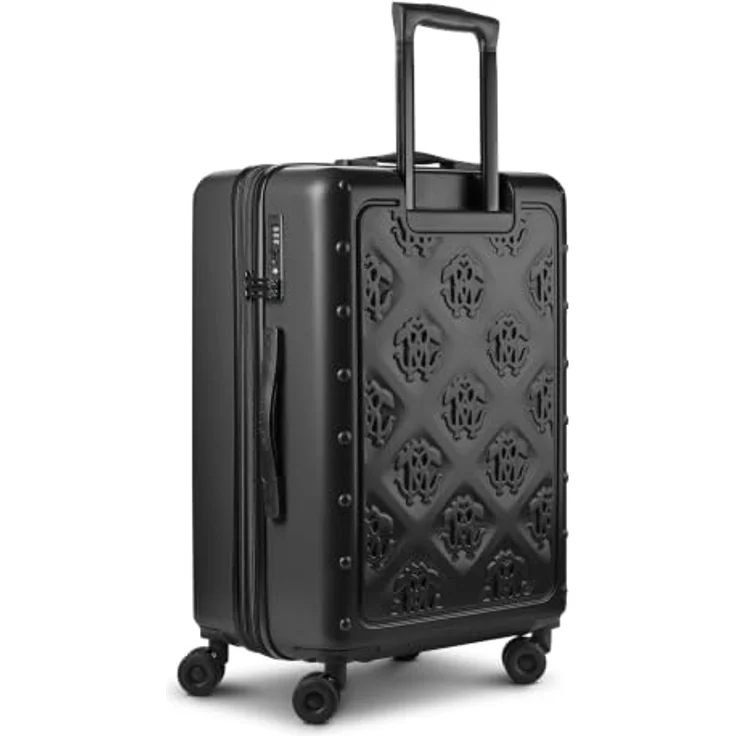 Roberto Cavalli Florence 4 Rollen Kofferset, 3-teilig mit Dehnfalte, schwarz, 100% Polyurethan, 47 cm x 29 cm x 74 cm – Bild 7